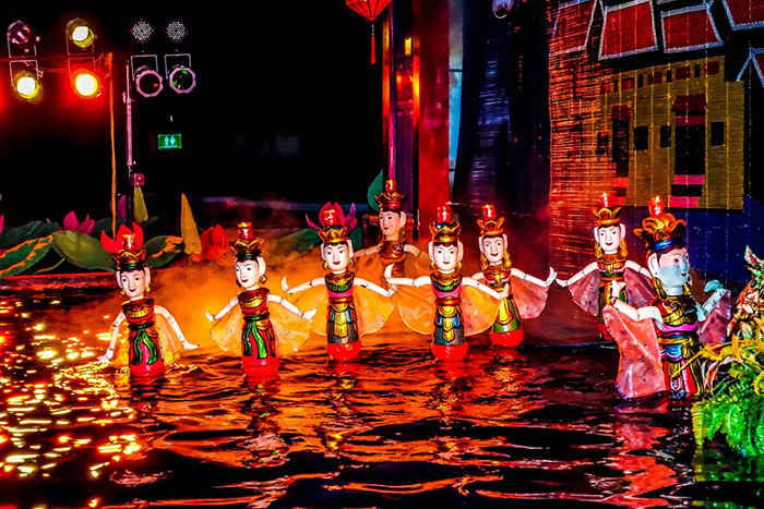 vietnam family vacation, vietnam family trip, water puppet Hanoi